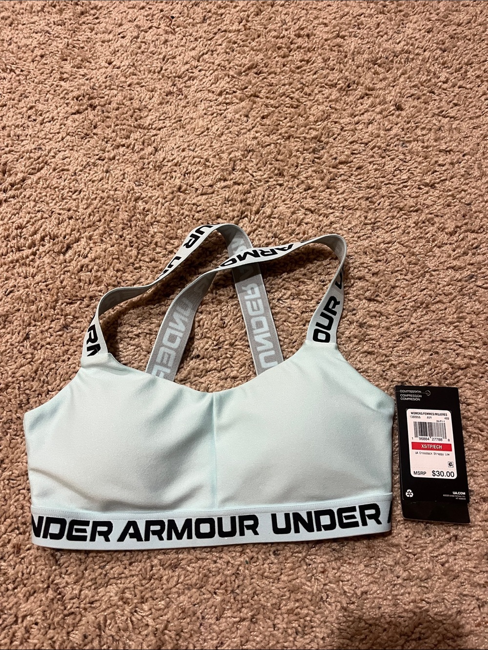 Under Armour Mint Sports Bra with Black Branded Band